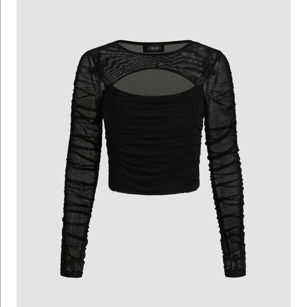 NWT - Shop Cider - Hollow Out Voile Top - Size XS&M - BRAND NEW WITH TAGS